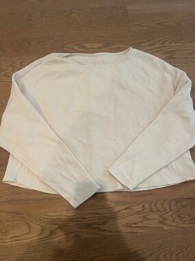 Vuori Light Cream Ribbed Long Sleeve Top